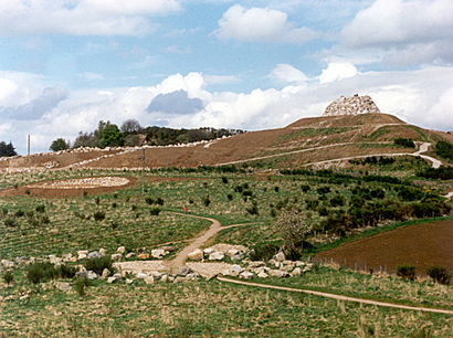 Looking up at the viewpoint