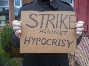 Strike against hypocrisy